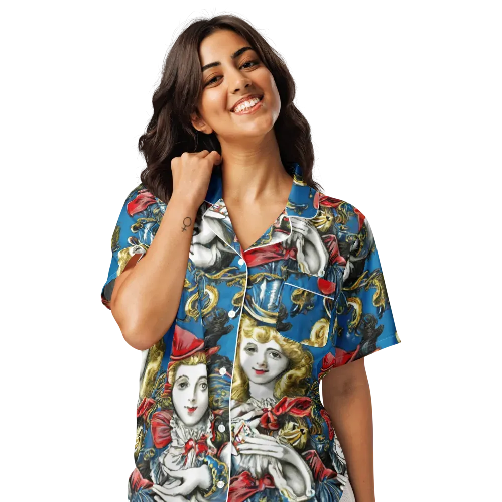Masquerade Echoes on Women's Short Sleeve Pajama Top — Front