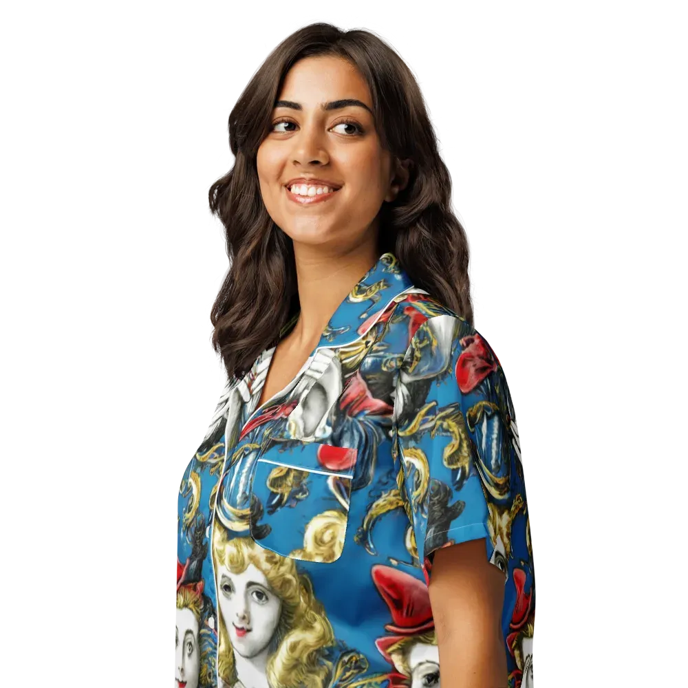 Masquerade Echoes on Women's Short Sleeve Pajama Top — Left Front