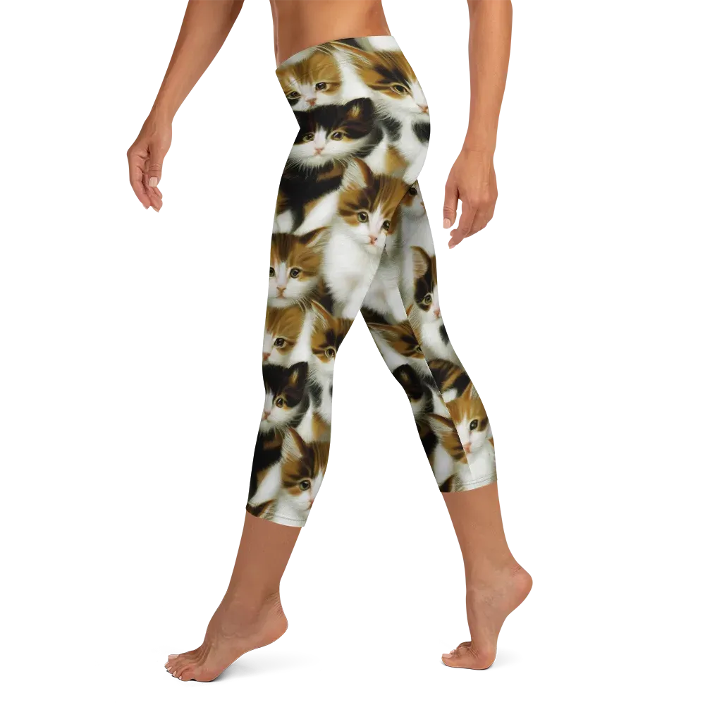 Cuddle Chaos on Capri Leggings — Left