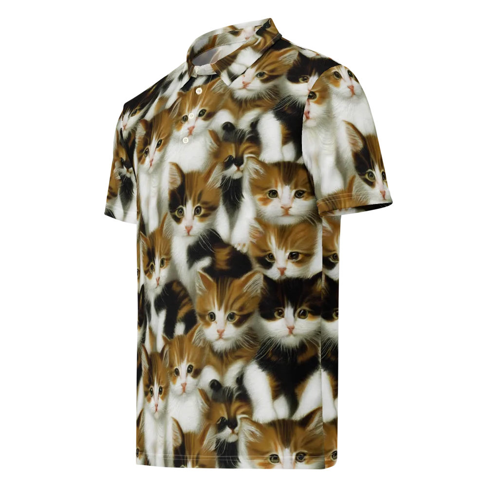 Cuddle Chaos on Men's Slim Fit Polo Shirt — Left Front