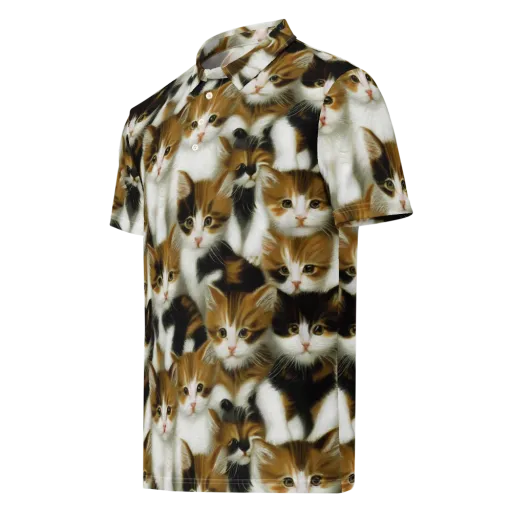 Cuddle Chaos on a Men's Slim Fit Polo Shirt