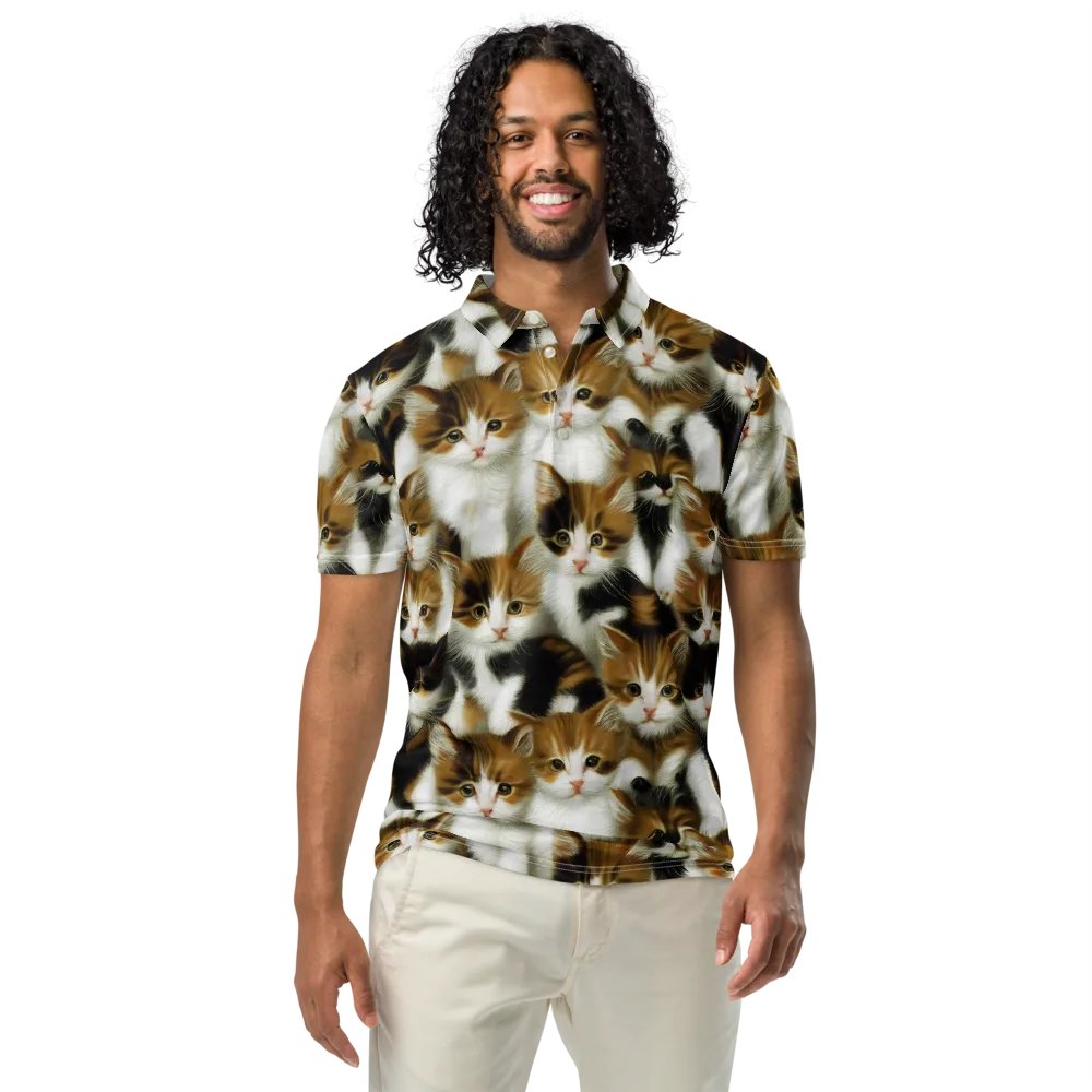 Cuddle Chaos on Men's Slim Fit Polo Shirt — Front