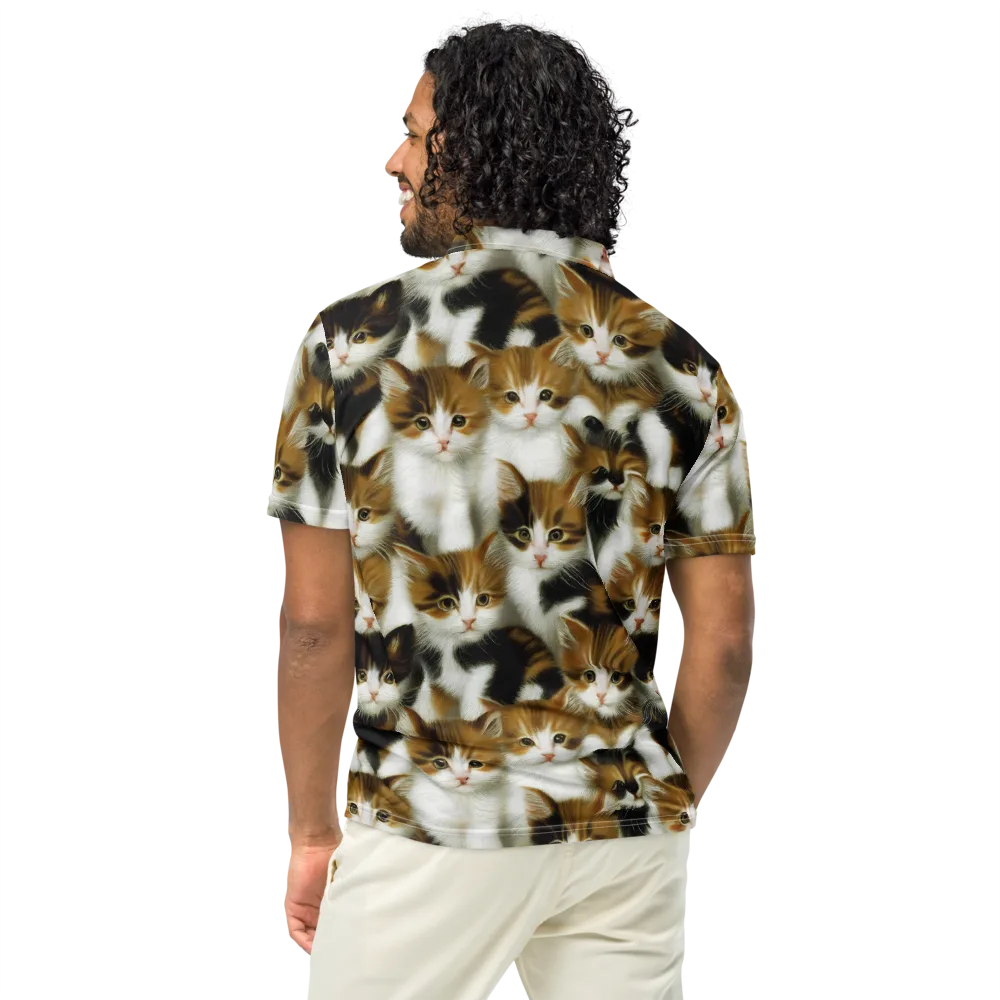 Cuddle Chaos on Men's Slim Fit Polo Shirt — Back