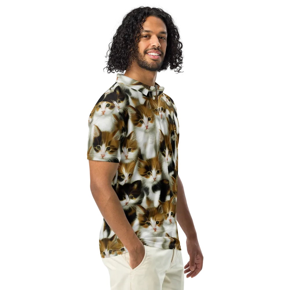 Cuddle Chaos on Men's Slim Fit Polo Shirt — Right Front