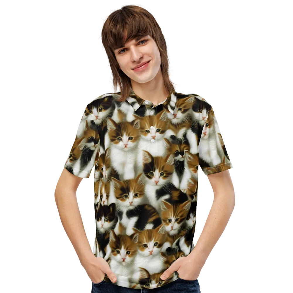 Cuddle Chaos on Men's Slim Fit Polo Shirt — Front