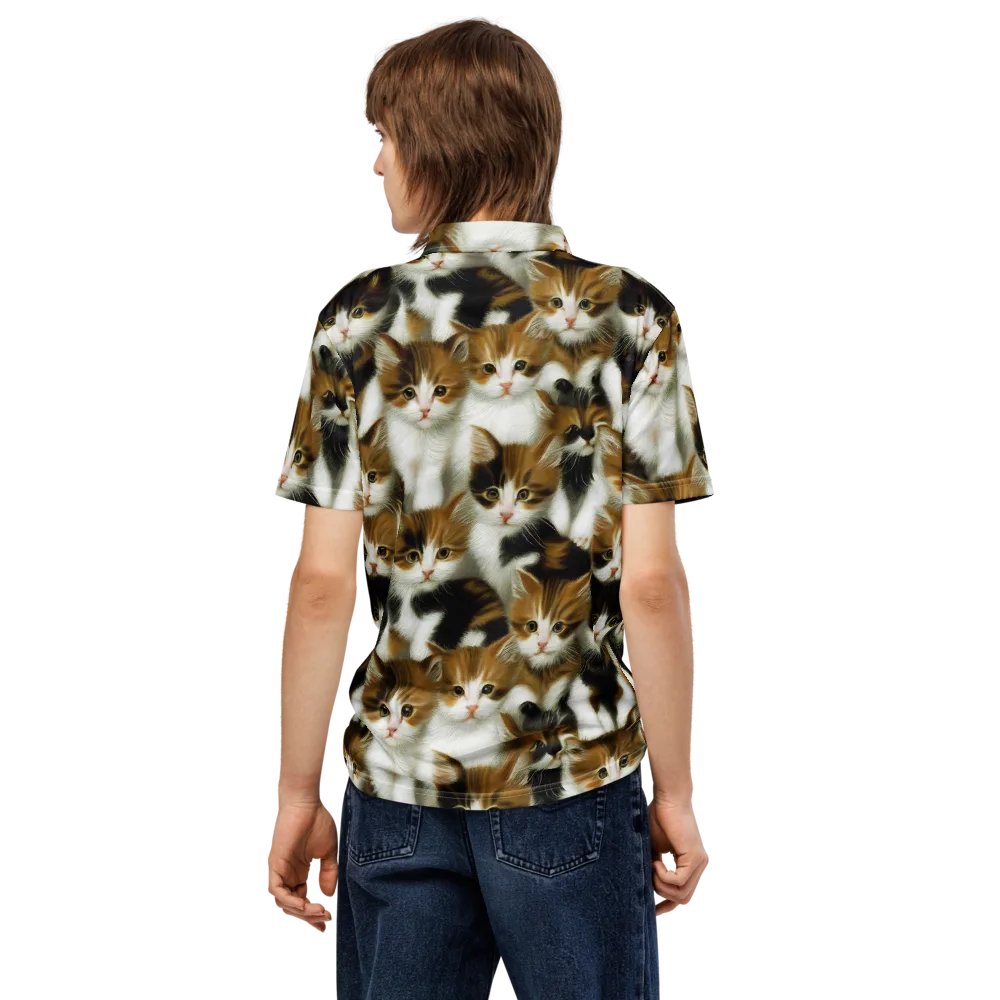 Cuddle Chaos on Men's Slim Fit Polo Shirt — Back