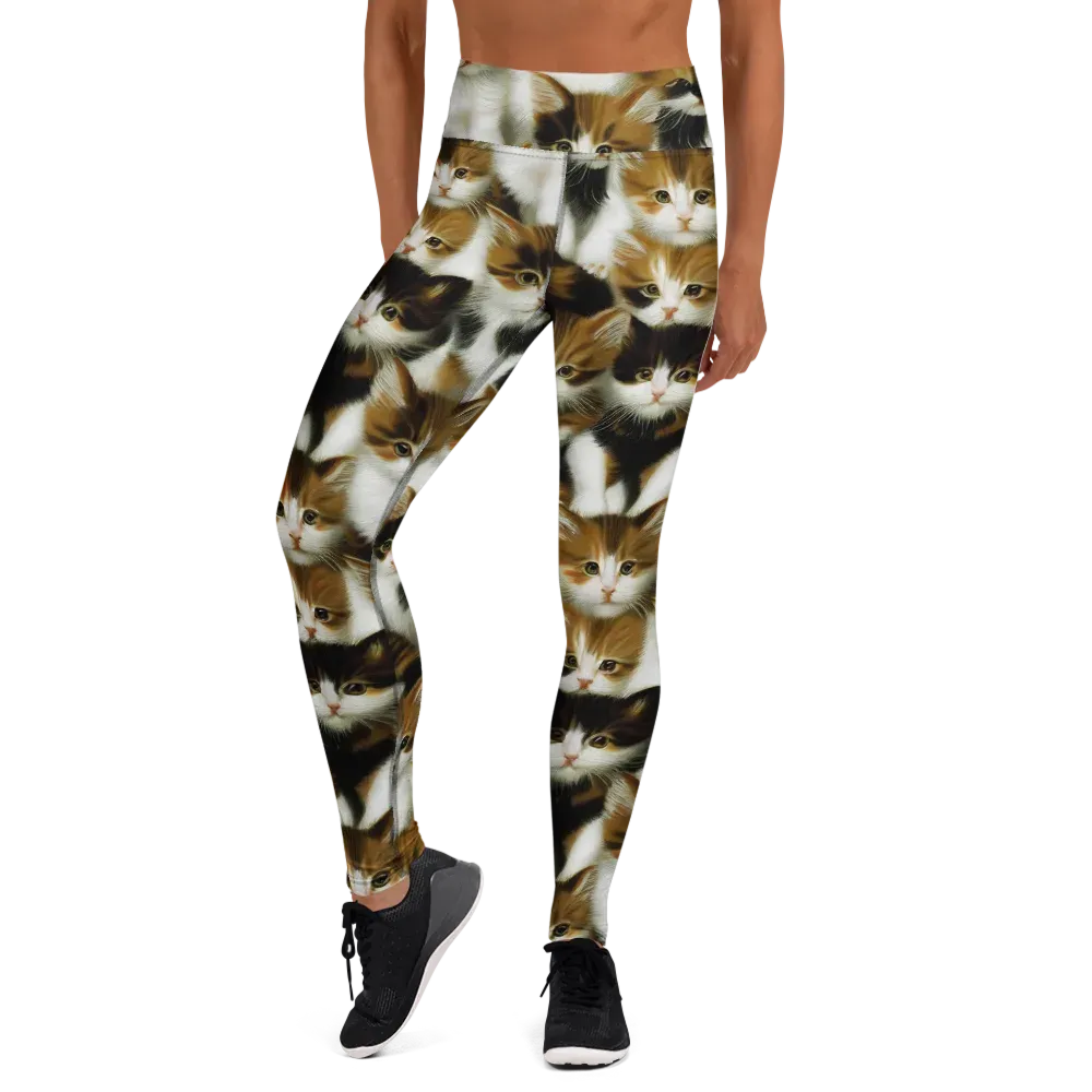 Cuddle Chaos on Yoga Leggings — Front
