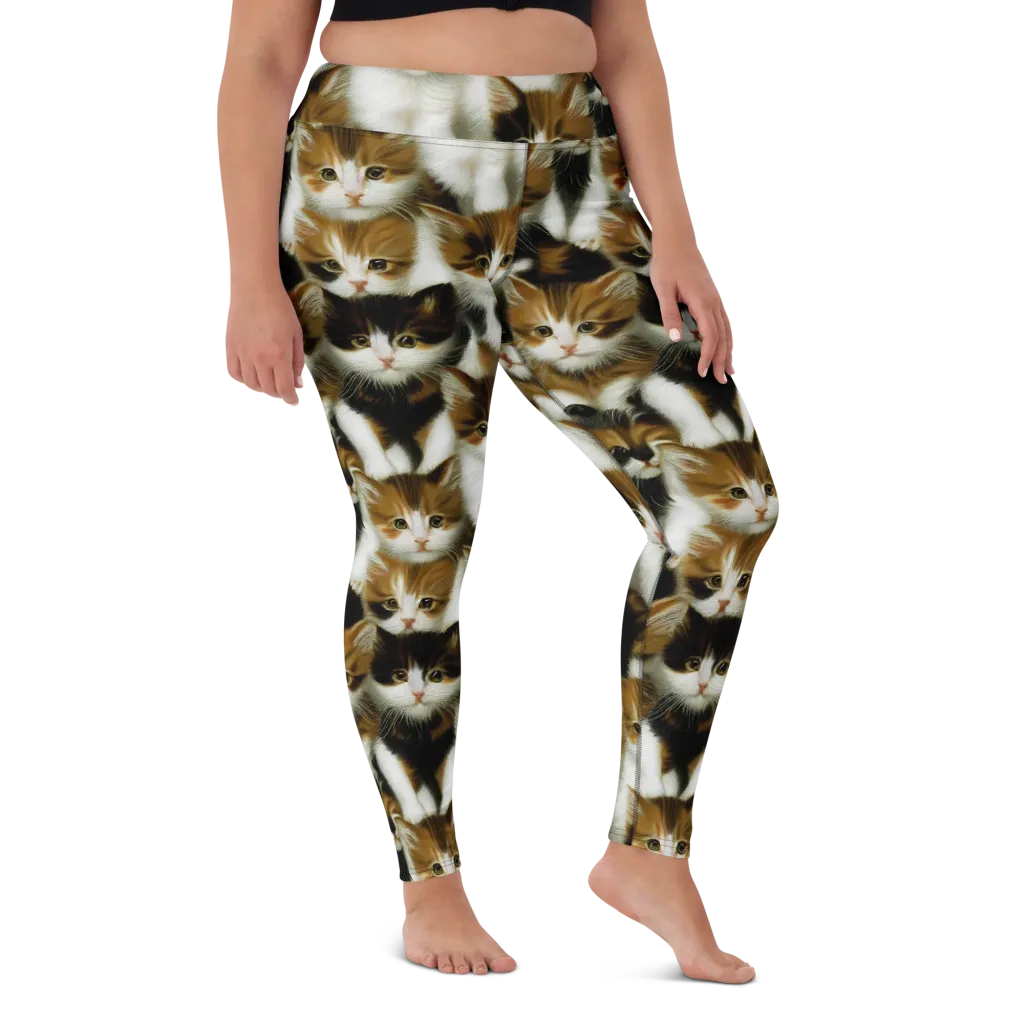 Cuddle Chaos on Yoga Leggings — Front