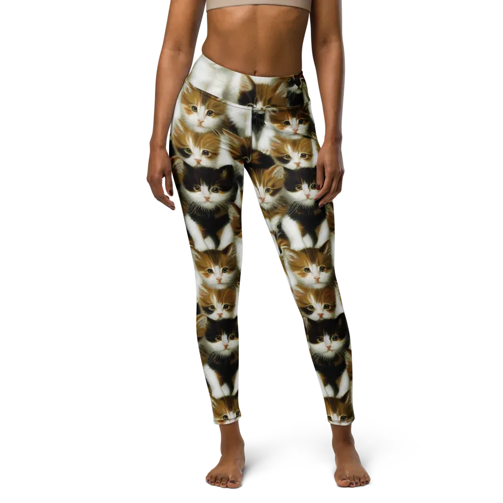 Cuddle Chaos on Yoga Leggings — Front