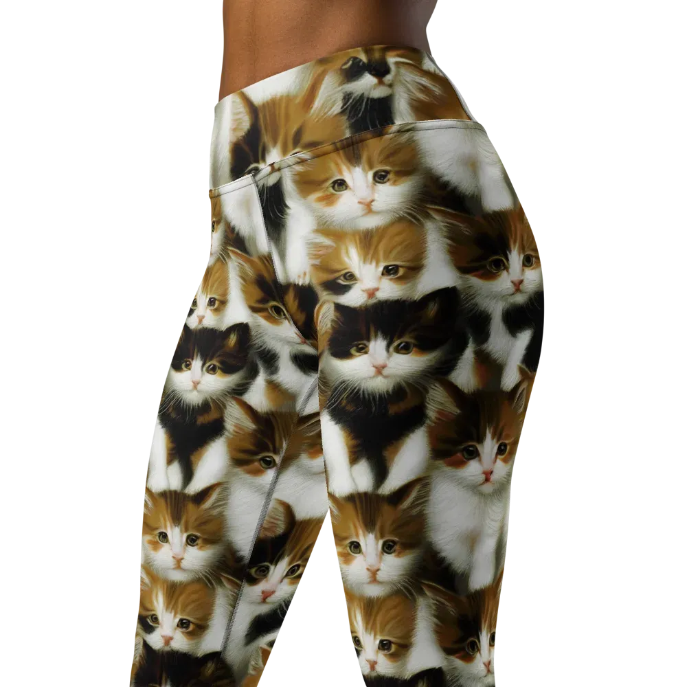 Cuddle Chaos on Yoga Leggings — Left Front