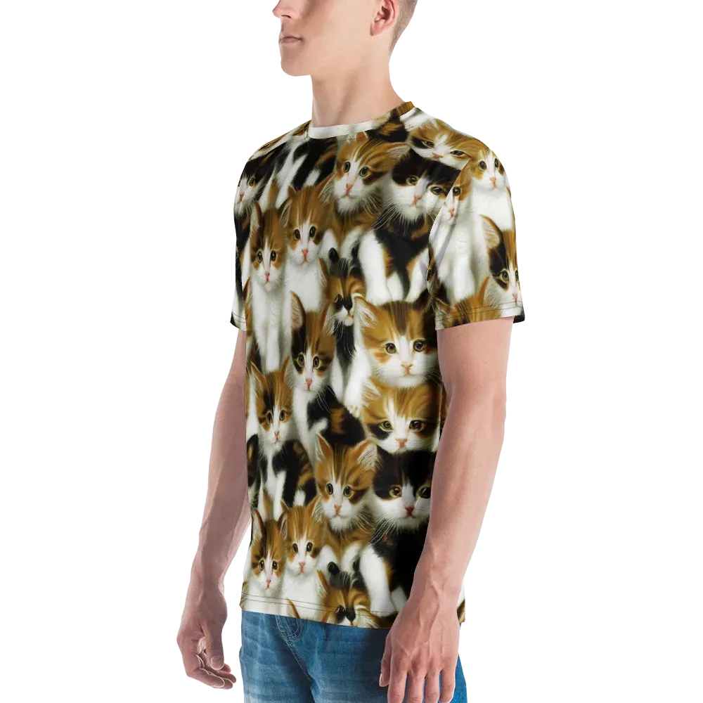 Cuddle Chaos on Men's Crew Neck T-Shirt — Left