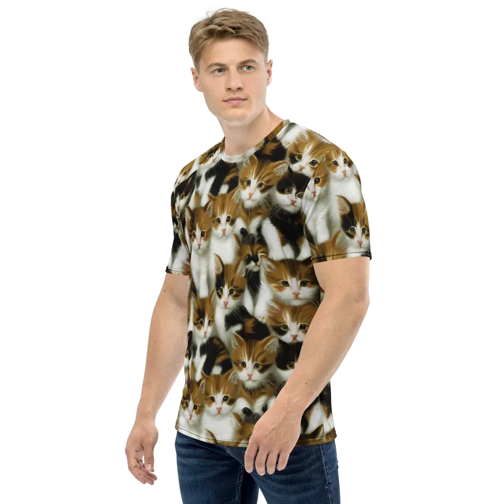 Cuddle Chaos on Men's Crew Neck T-Shirt — Left
