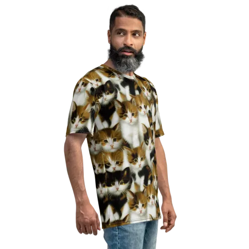 Cuddle Chaos on a Men's Crew Neck T-Shirt