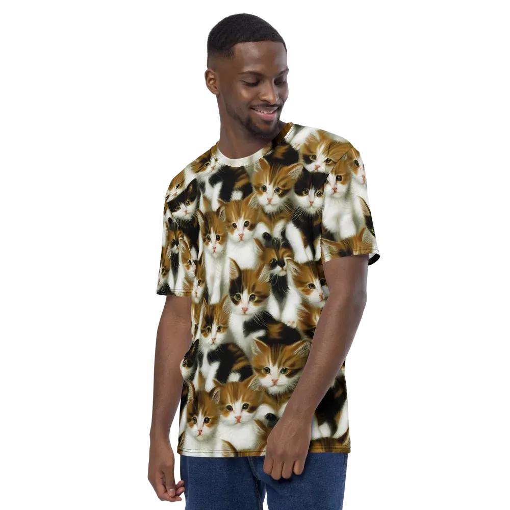 Cuddle Chaos on Men's Crew Neck T-Shirt — Left