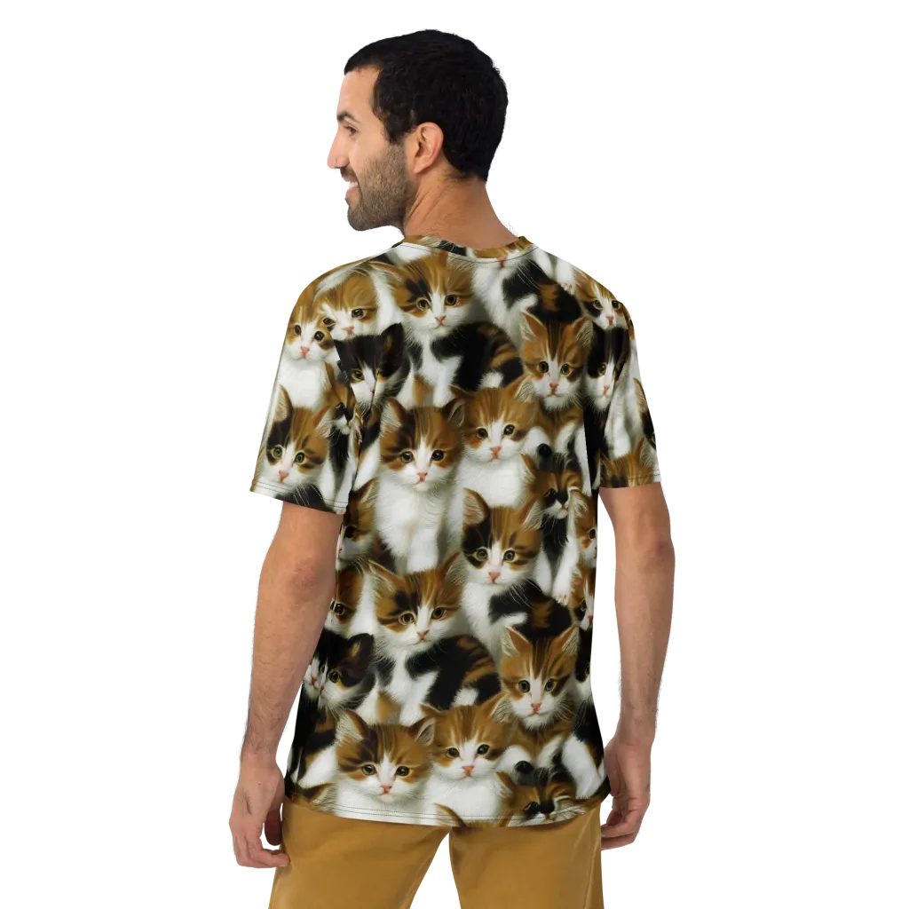 Cuddle Chaos on Men's Crew Neck T-Shirt — Back