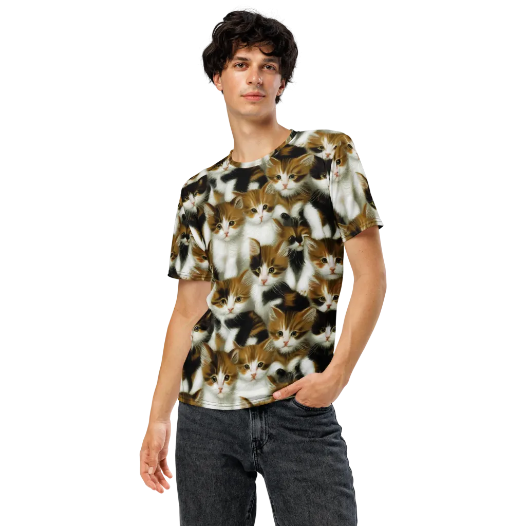 Cuddle Chaos on Men's Crew Neck T-Shirt — Front