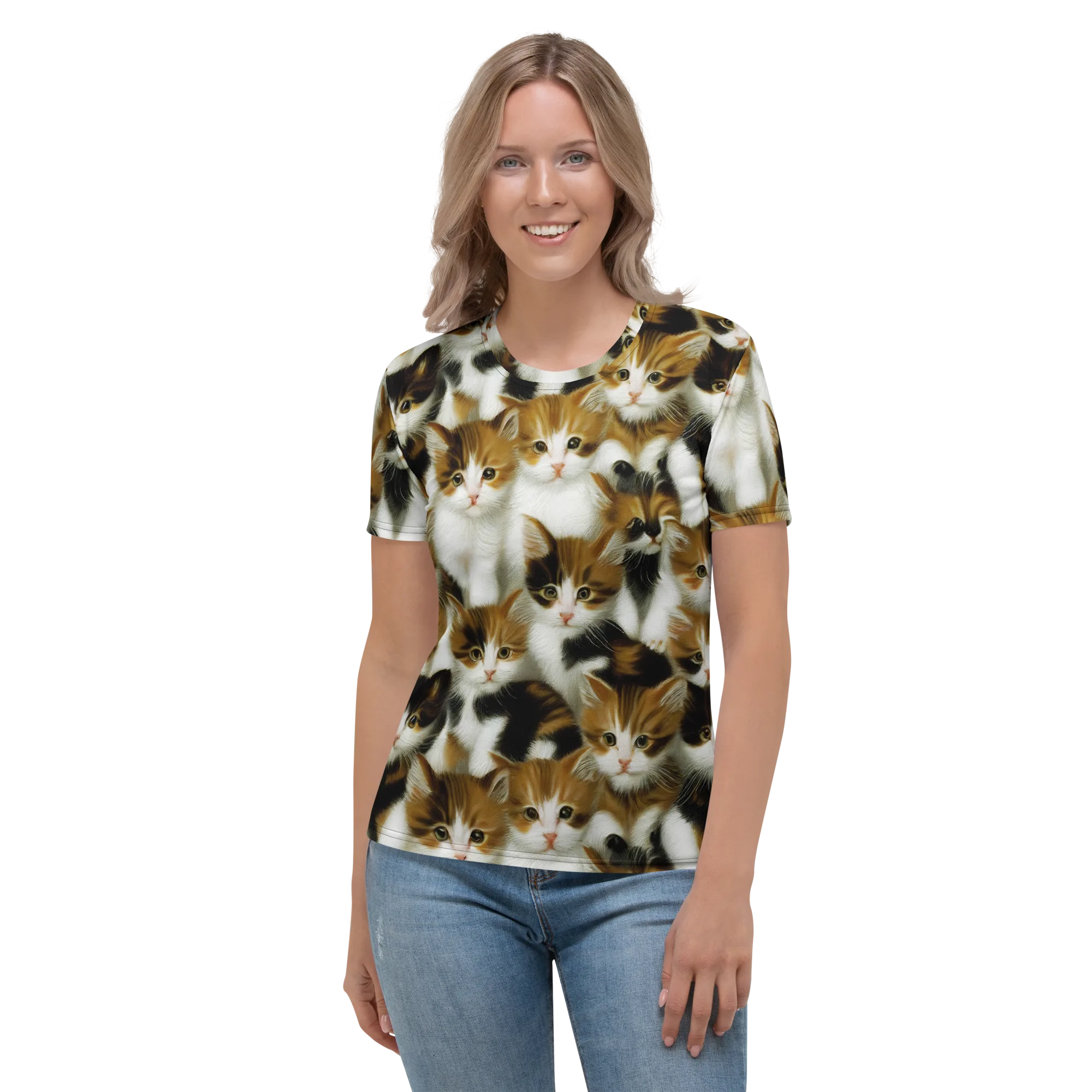 Cuddle Chaos on Women's Crew Neck T-Shirt — Front