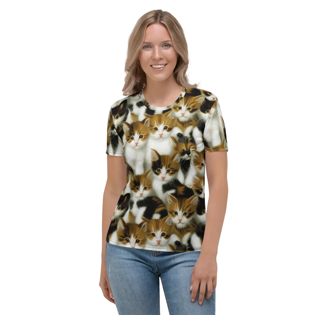 Cuddle Chaos on Women's Crew Neck T-Shirt — Front