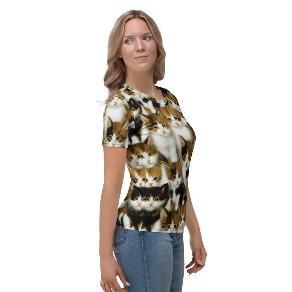 Cuddle Chaos on Women's Crew Neck T-Shirt — Right