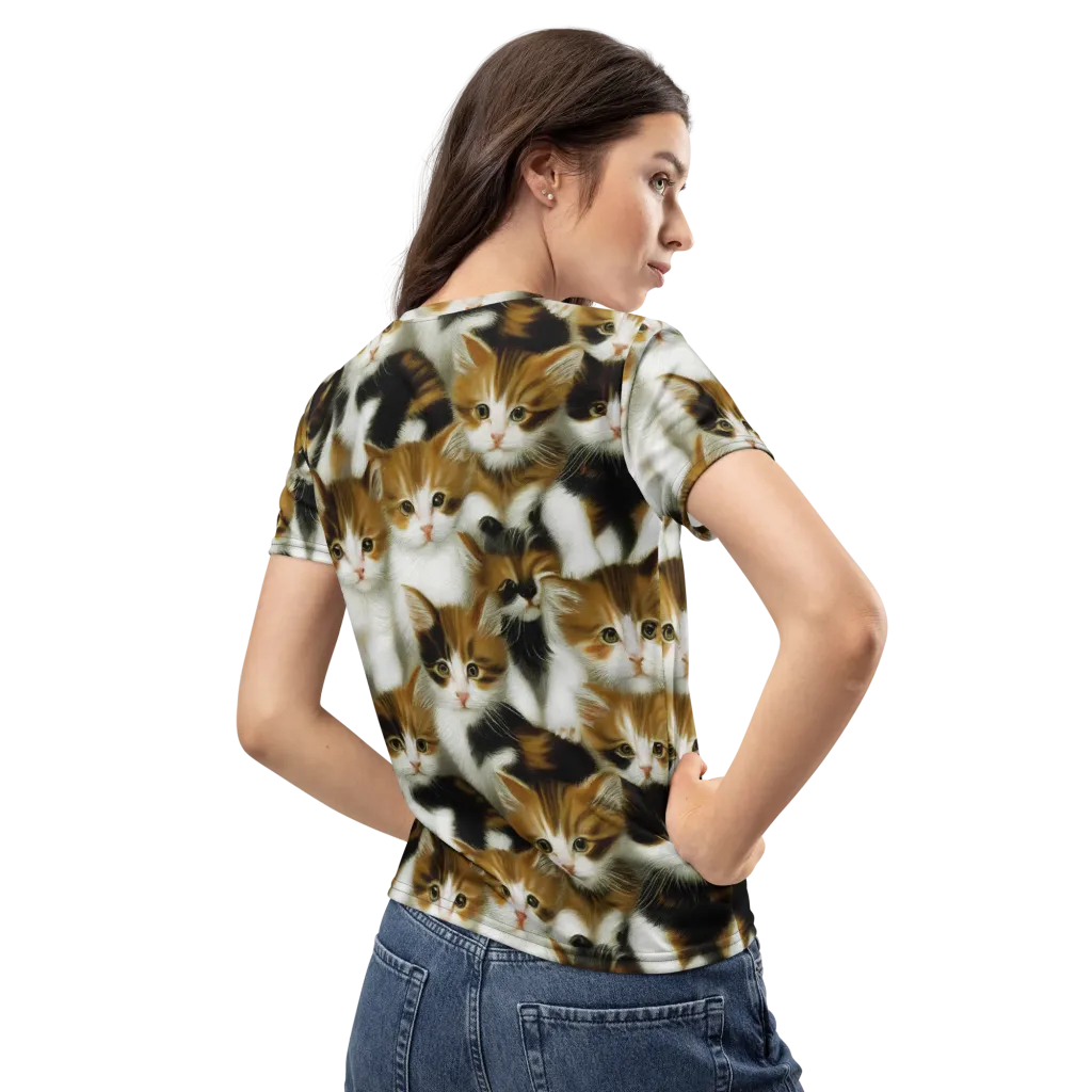 Cuddle Chaos on Women's Crew Neck T-Shirt — Back