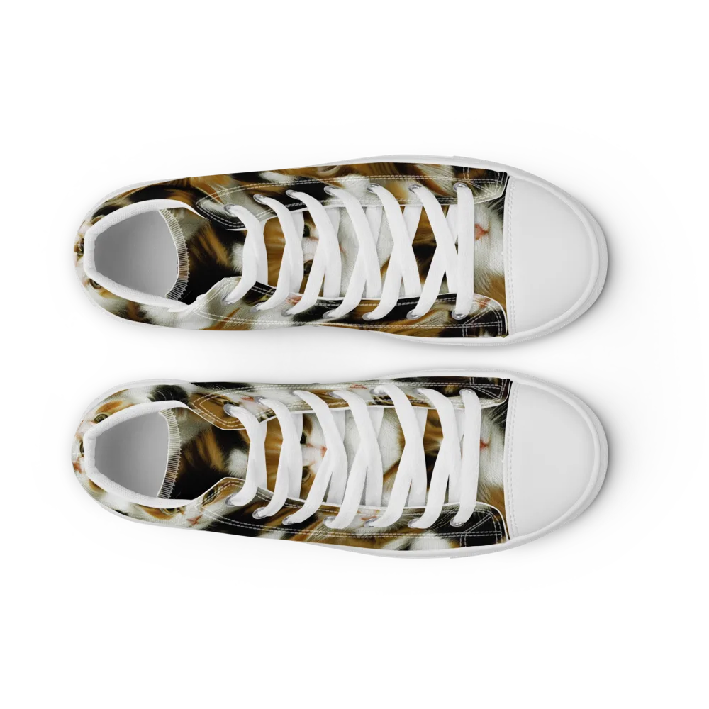 Cuddle Chaos on Women's High Top Canvas Shoes — Front