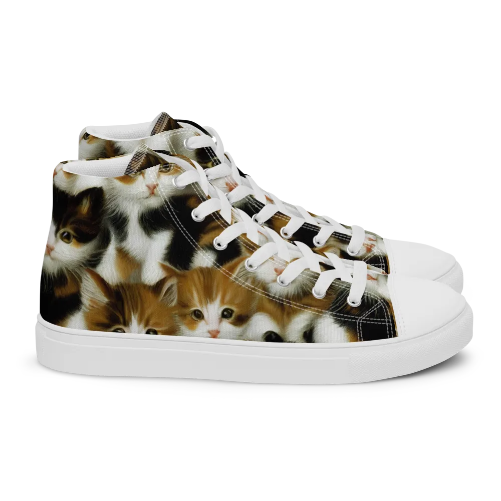 Cuddle Chaos on Women's High Top Canvas Shoes — Right