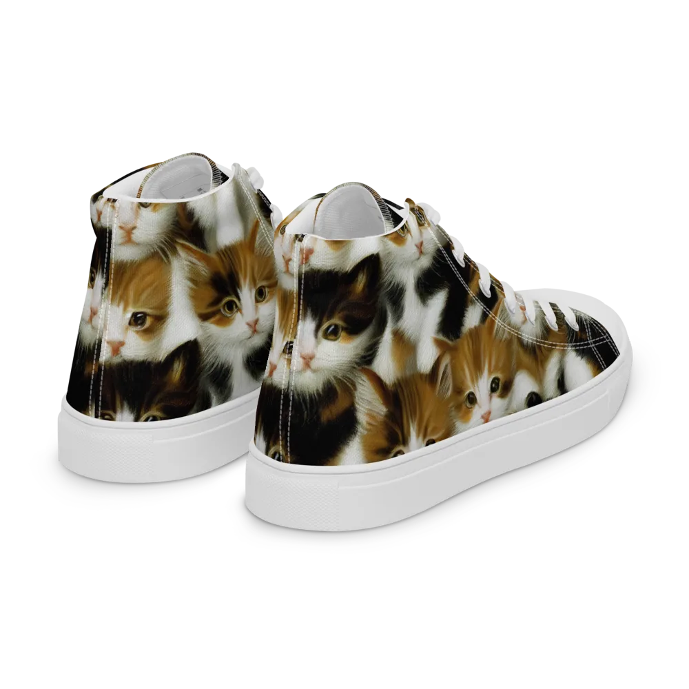 Cuddle Chaos on Women's High Top Canvas Shoes — Right Back