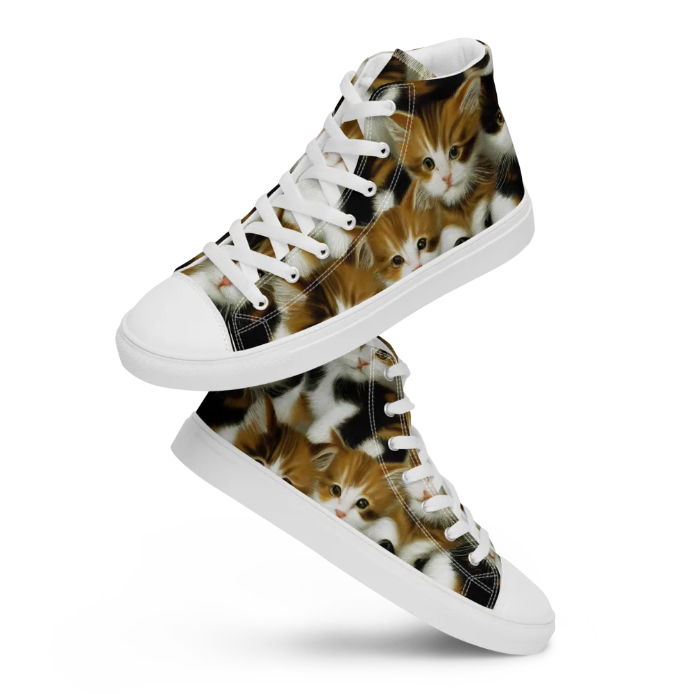 Cuddle Chaos on Women's High Top Canvas Shoes — Front