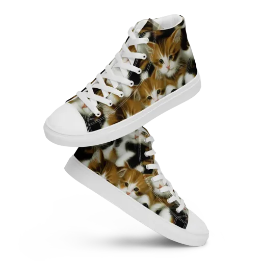 Cuddle Chaos on a Women's High Top Canvas Shoes