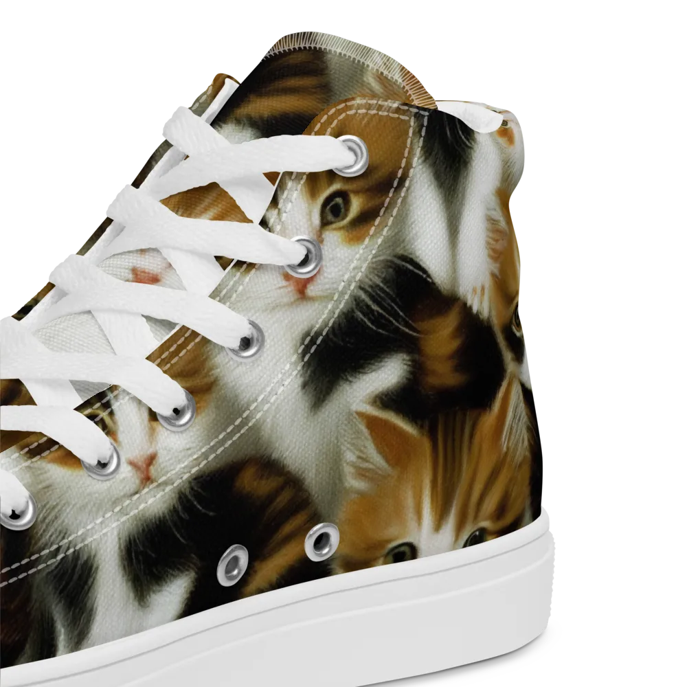 Cuddle Chaos on Women's High Top Canvas Shoes — Product details 2