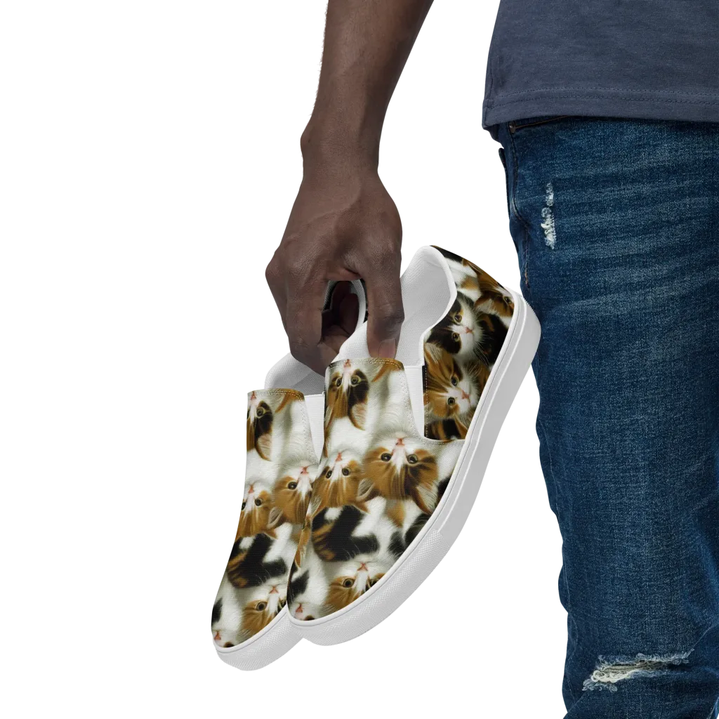 Cuddle Chaos on Men's Slip-On Canvas Shoes — Left Front
