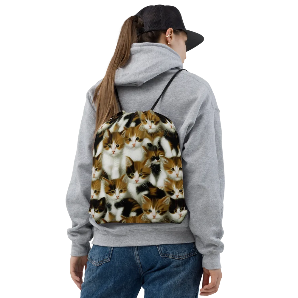 Cuddle Chaos on Drawstring Bag — Front