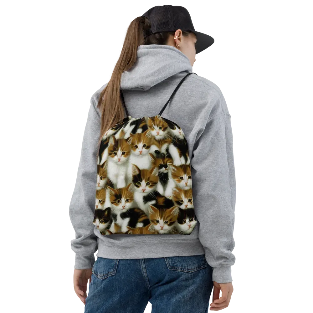Cuddle Chaos on Drawstring Bag — Front