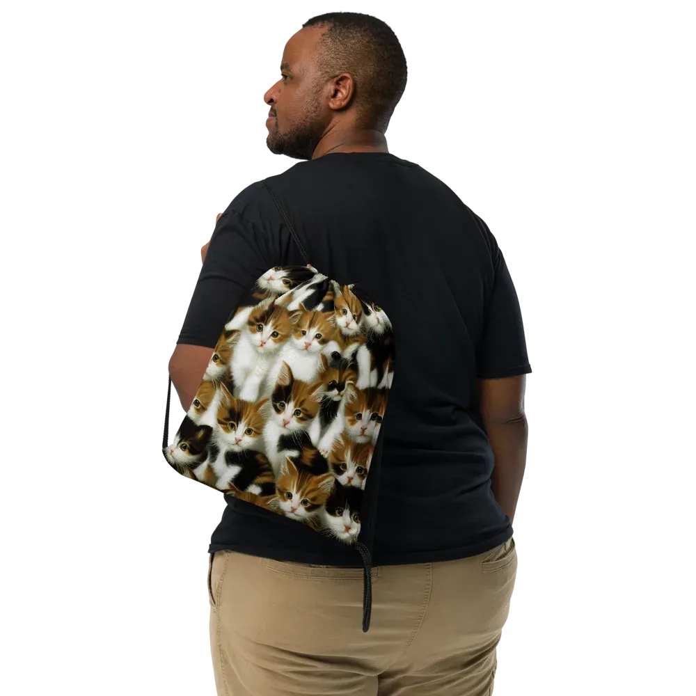 Cuddle Chaos on Drawstring Bag — Front