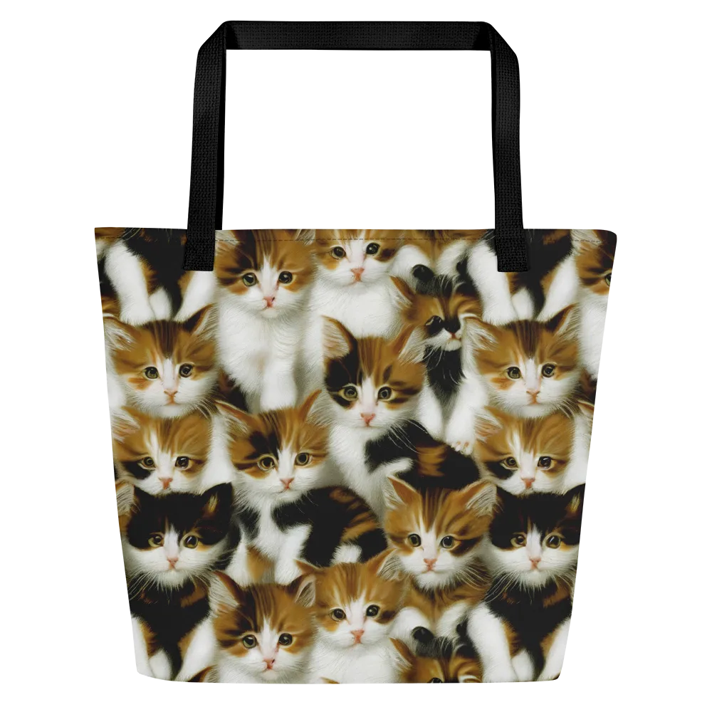 Cuddle Chaos on Large Tote Bag W/ Pocket — Front