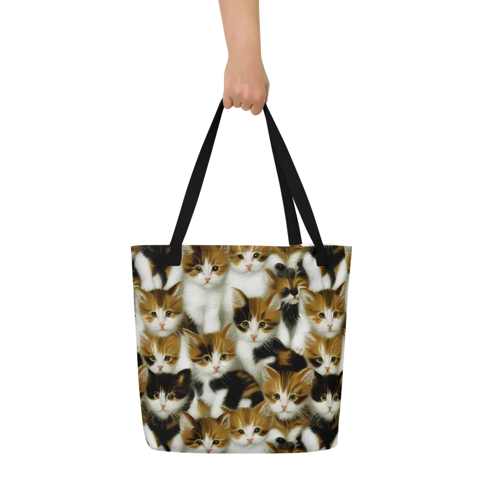 Cuddle Chaos on Large Tote Bag W/ Pocket — Front