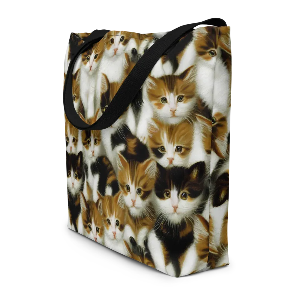 Cuddle Chaos on Large Tote Bag W/ Pocket — Front