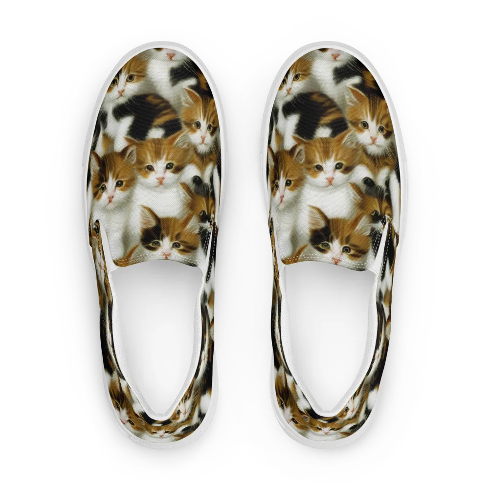 Cuddle Chaos on Women's Slip-On Canvas Shoes — Front