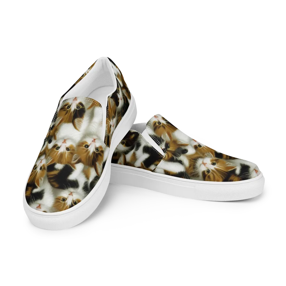 Cuddle Chaos on Women's Slip-On Canvas Shoes — Left Front