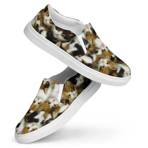 Cuddle Chaos on a Women's Slip-On Canvas Shoes