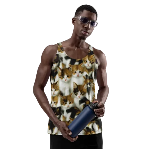 Cuddle Chaos on a Men's Tank Top