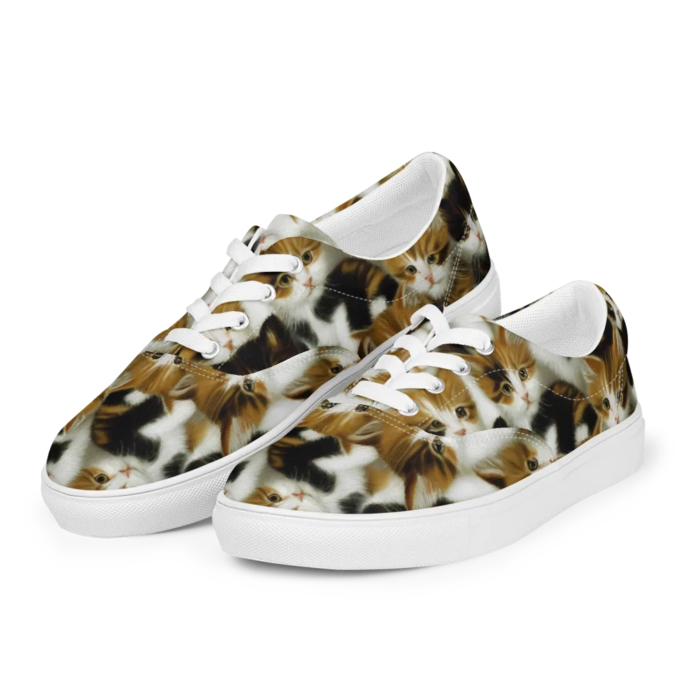 Cuddle Chaos on Men's Lace-Up Canvas Shoes — Left Front