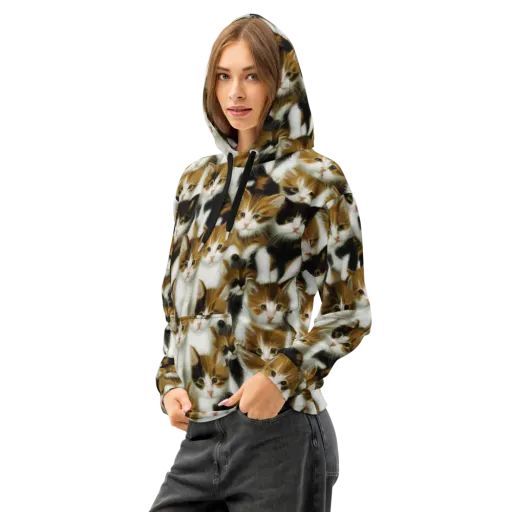 Cuddle Chaos on a Cotton Hoodie