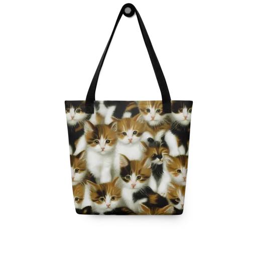Cuddle Chaos on a Tote Bag