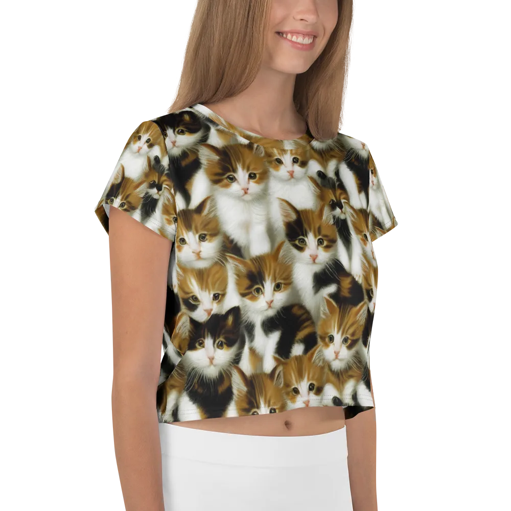 Cuddle Chaos on Crop Tee — Right