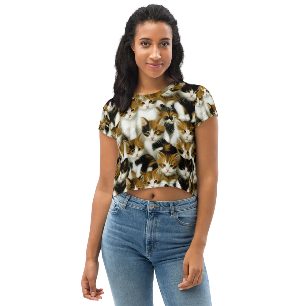 Cuddle Chaos on Crop Tee — Front