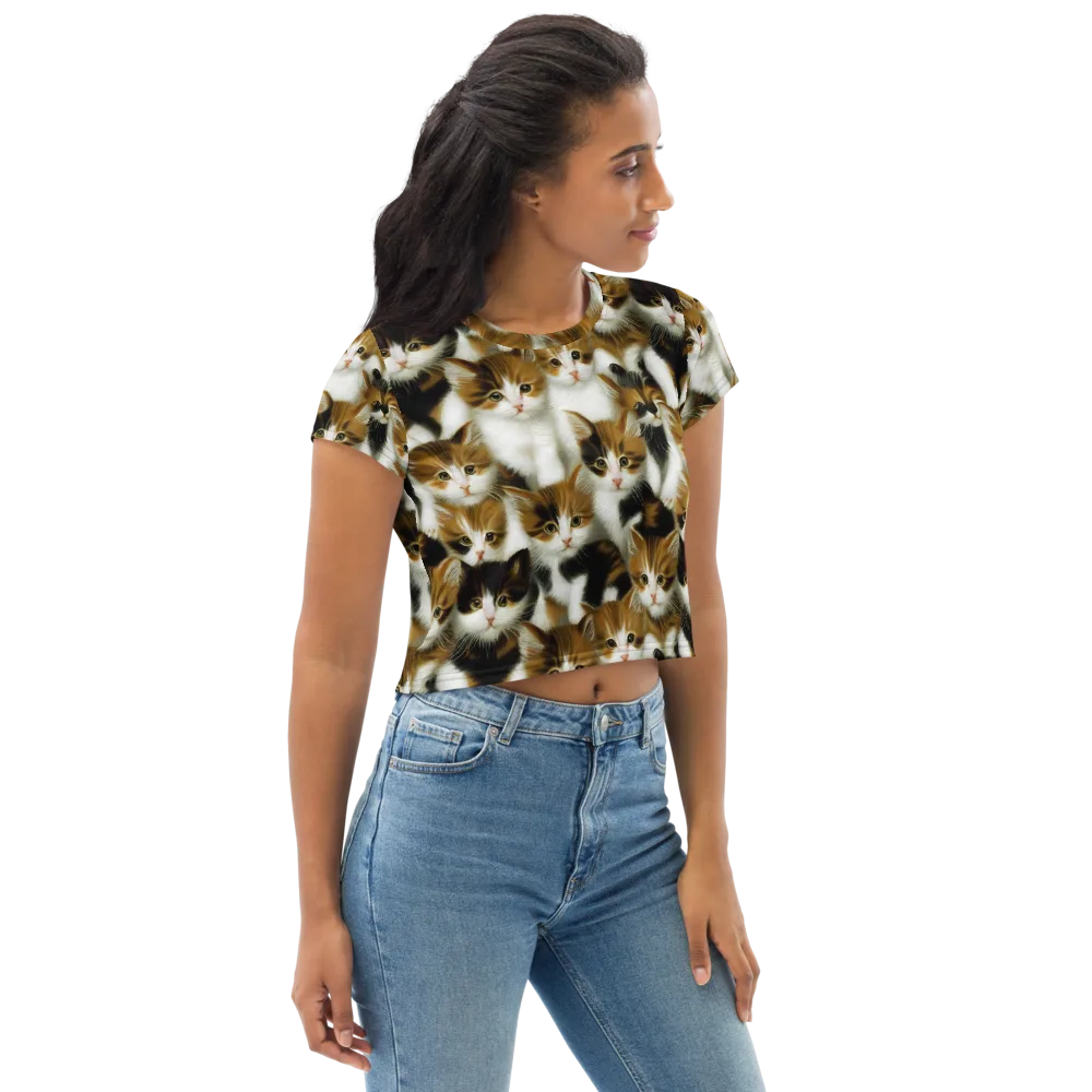 Cuddle Chaos on Crop Tee — Right Front