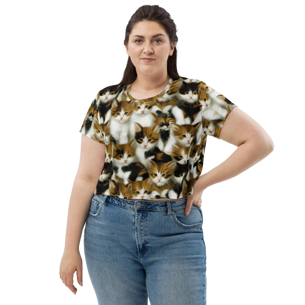 Cuddle Chaos on Crop Tee — Front