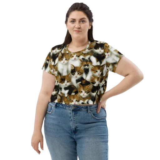 Cuddle Chaos on a Crop Tee