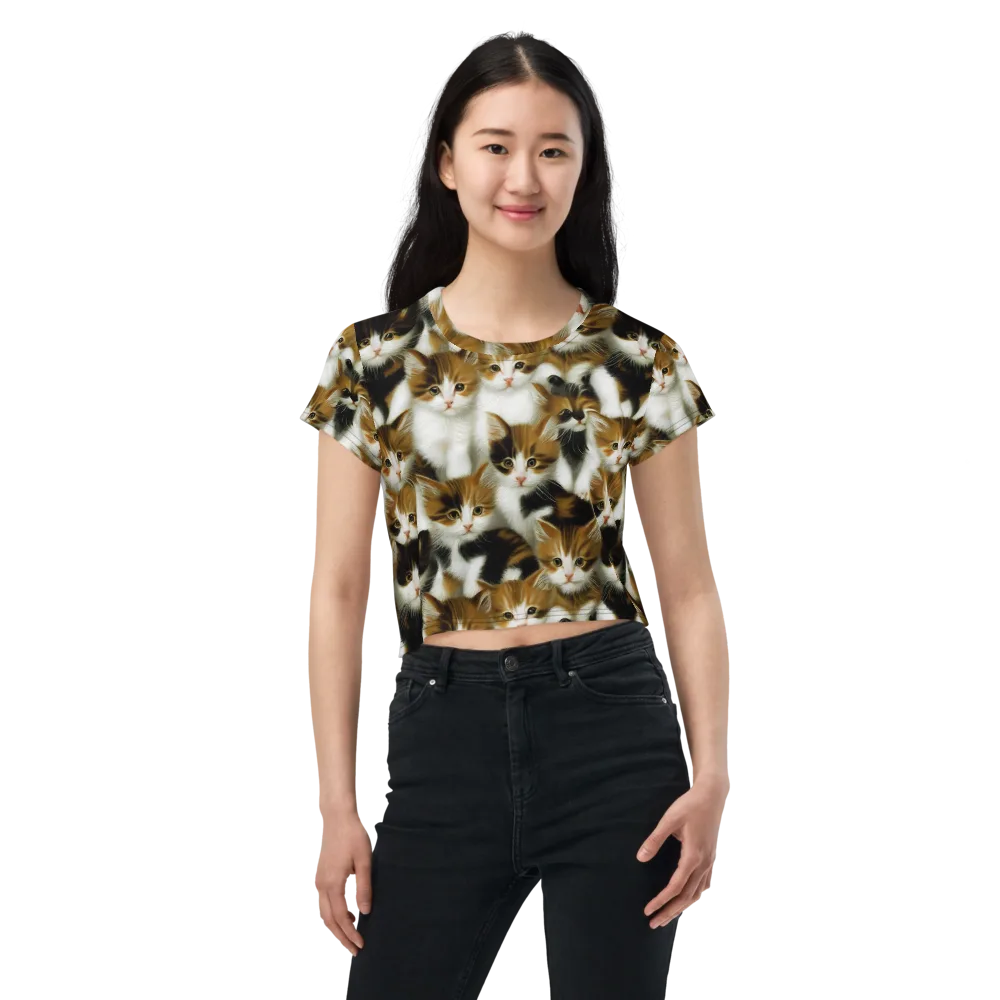 Cuddle Chaos on Crop Tee — Front